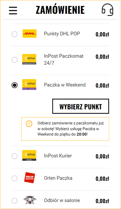 Zamów z dostawą do Paczkomatu w weekend - sklep Militaria.pl